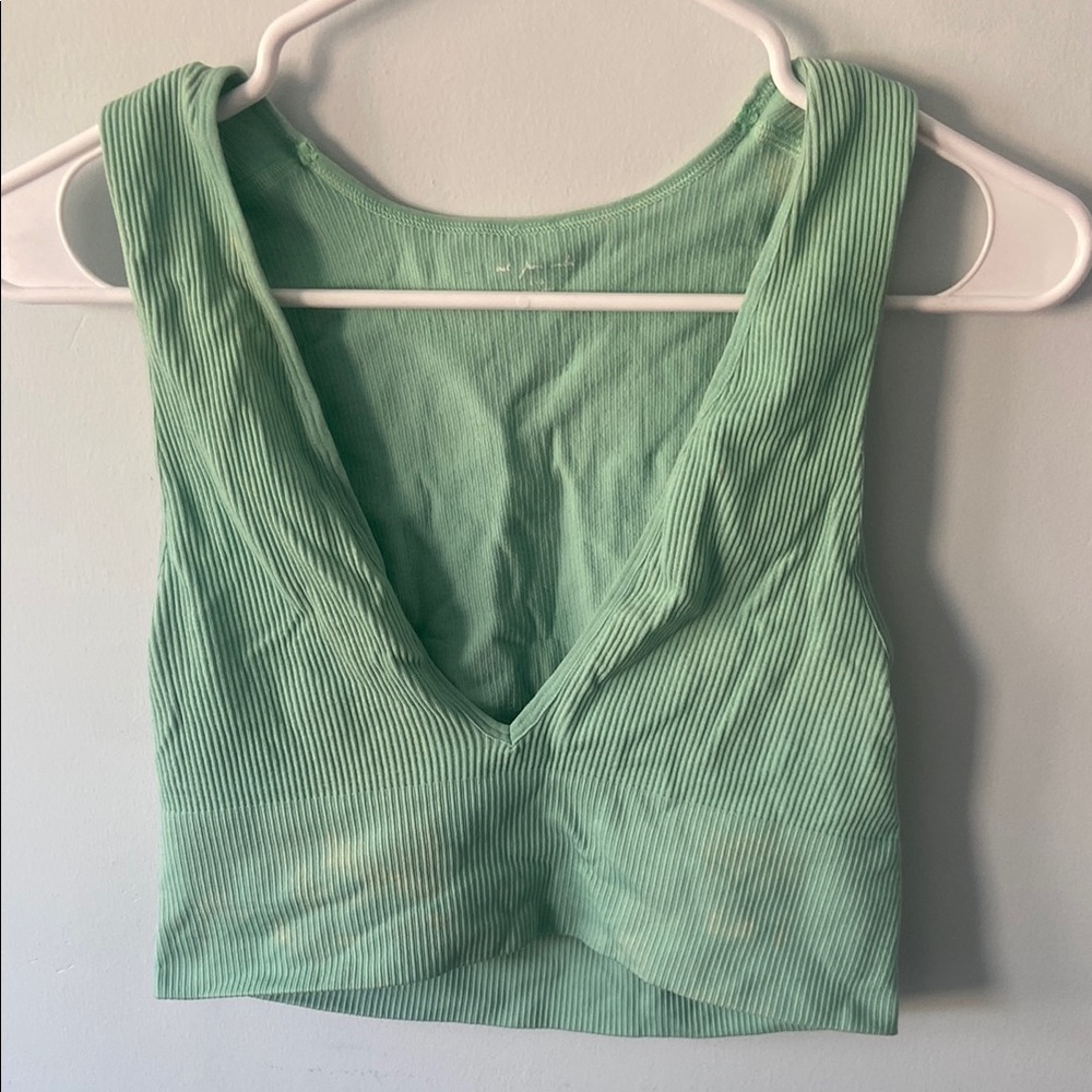 Urban Outfitters Mint Green Ribbed Crop Top